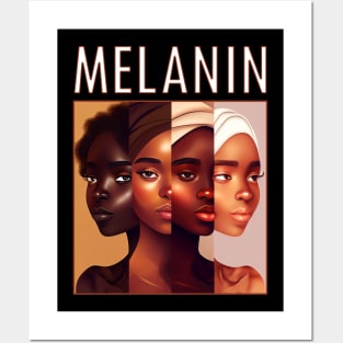 Afrocentric Melanin Shades Black Women Posters and Art